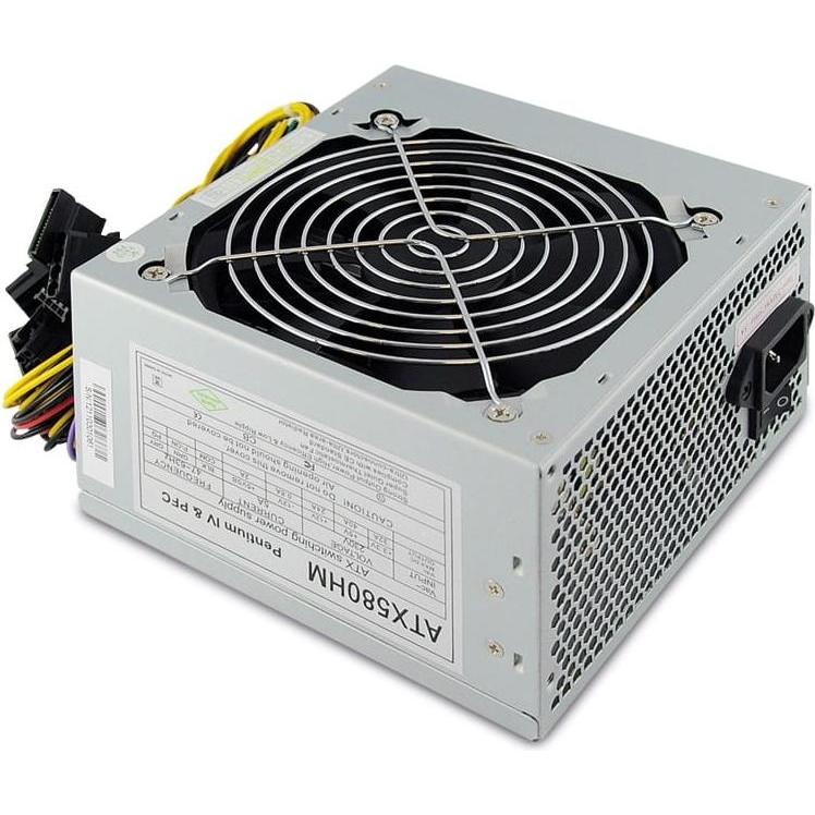 Rhombutech Super Silent ATX Netzteil mit PCI-E Anschluss 580 Watt (580 W), PC Netzteil, Silber