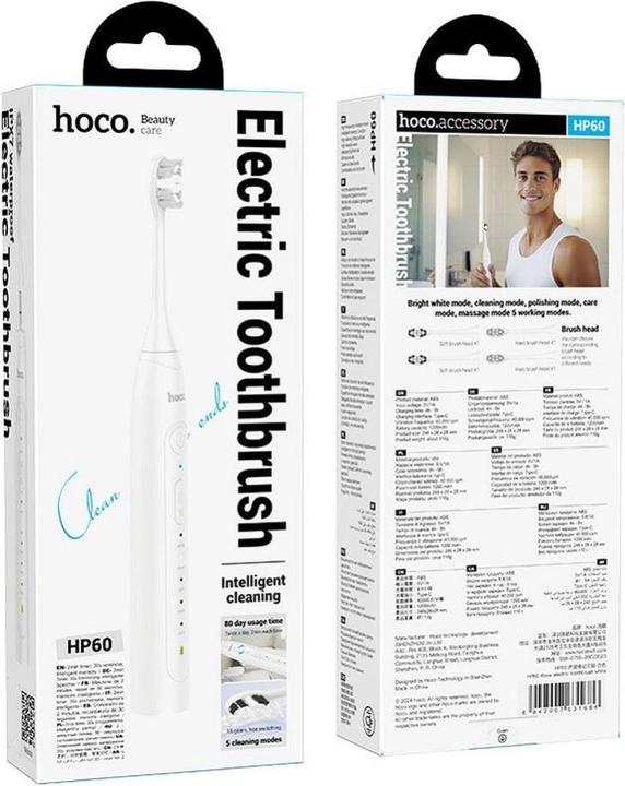 Image du produit Hoco Other electric toothbrush HP60 white (Brosse à dents oscillo-rotative)