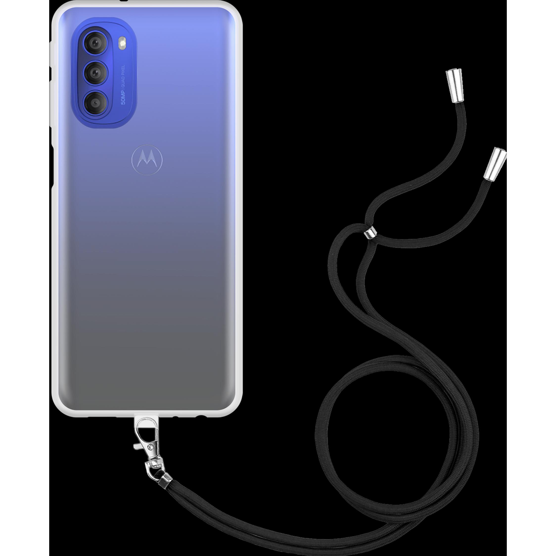 Cazy Handykette Hülle Kompatibel mit Motorola Moto G51 5G - Silikon Handyhülle mit Band Necklace Hülle -, Handykette, Tr...