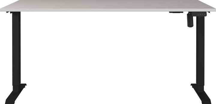 Actual product image Germania Boras height-adjustable desk cashmere rectangular, C-foot frame black 160.0 x 80 (160 x 80 x 71 cm)