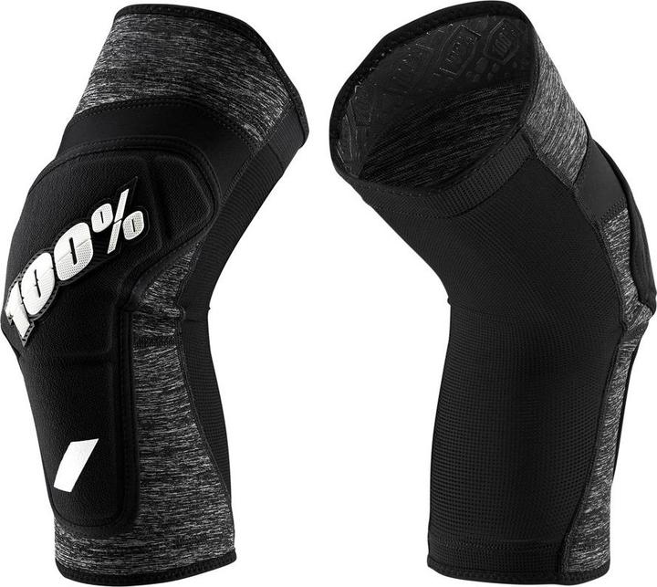 Produktbild 100% PROTECCIONES Unisex-Erwachsene (Ridecamp Knee Guards Heather Grey/Black-M) Kniebandage, Grau me (M, Knieschoner)