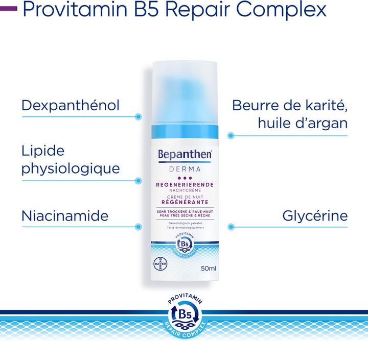 Produktbild Bepanthen Derma Regenerierende Nachtcrème (50 ml, Nachtcreme)