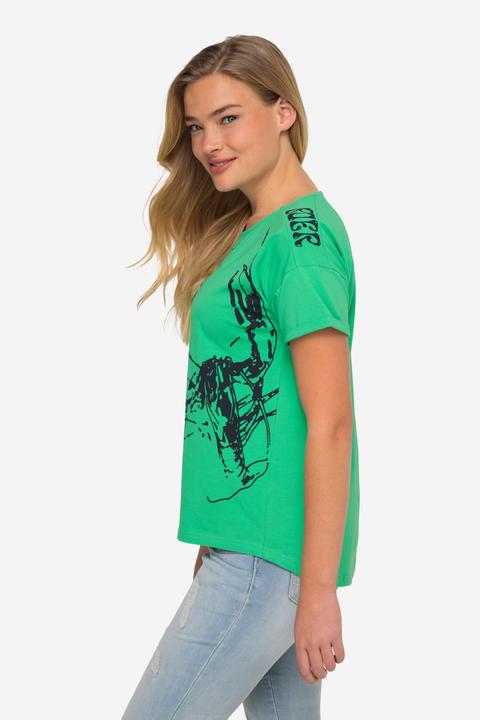 Actual product image Laurasøn Boat Neck Lobster Print T-Shirt Short Sleeve OEKO-TEX (M)