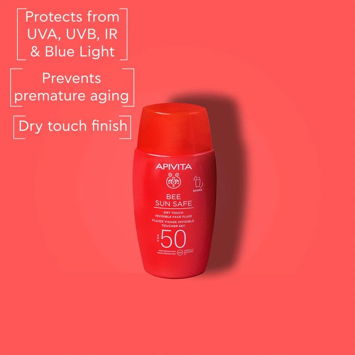 Actual product image Apivita Bee Sun Safe Facial Invisible Dry Touch Spf 50 (Sun cream face, SPF 50, 50 ml)