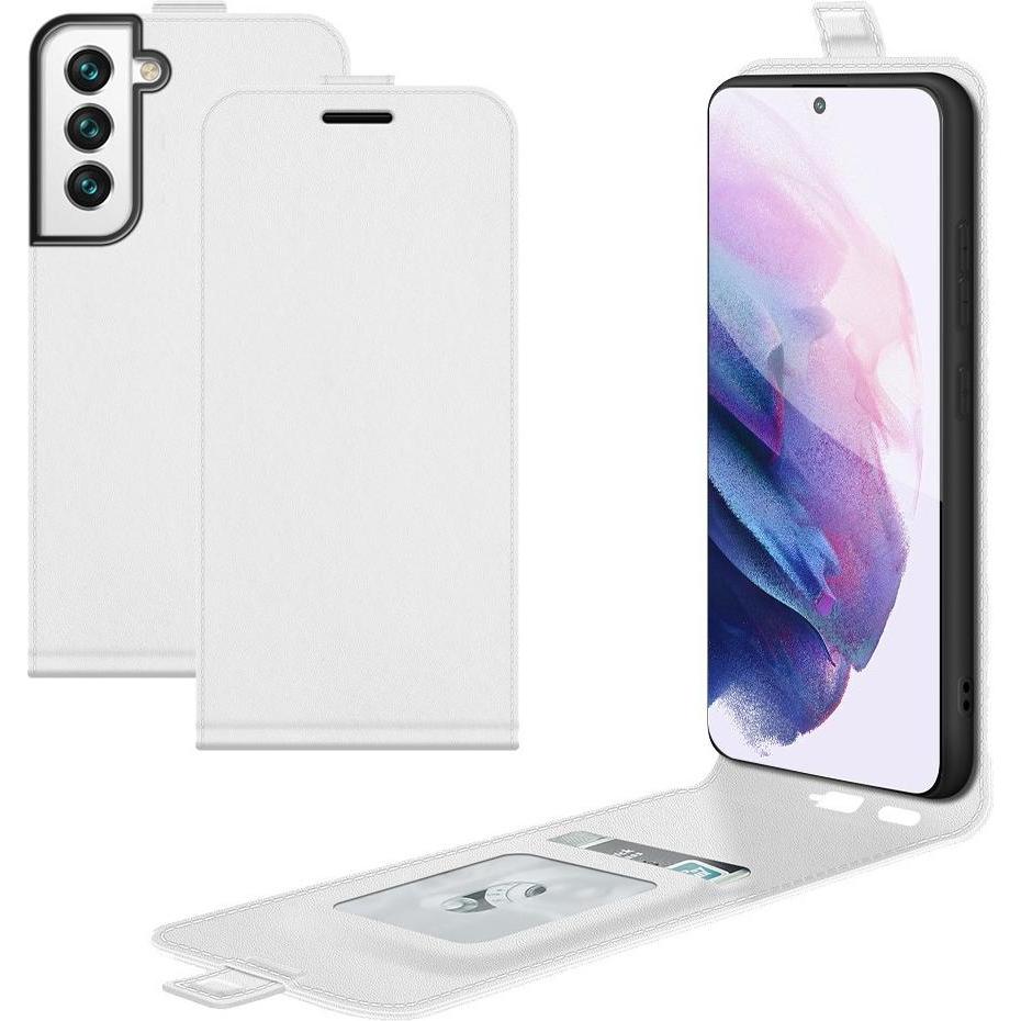 Cover-Discount Galaxy S22 - Klassisches Flip Case vertikal weiss (Samsung Galaxy S22), Smartphone Hülle, Weiss