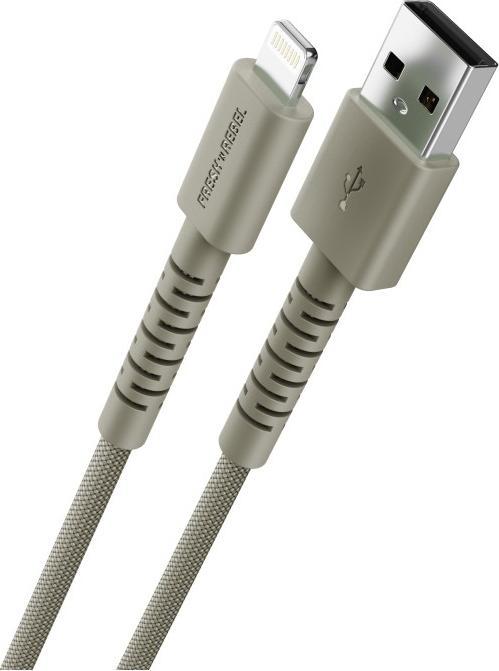 Image du produit Fresh'N Rebel Fresh 'n Rebel USB-A zu Lightning silicone geflochtenes Kabel "FlexWave" 2m, Dried Green (2 m, 30 W)