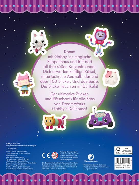 Image du produit Panini Gabby's Dollhouse: Der grosse Glow-in-the-Dark-Stickerspass (100 Autocollants)