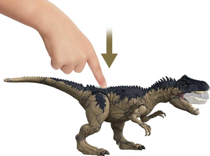 Actual product image Mattel Jurassic World - Extreme Damage Roarin' Allosaurus