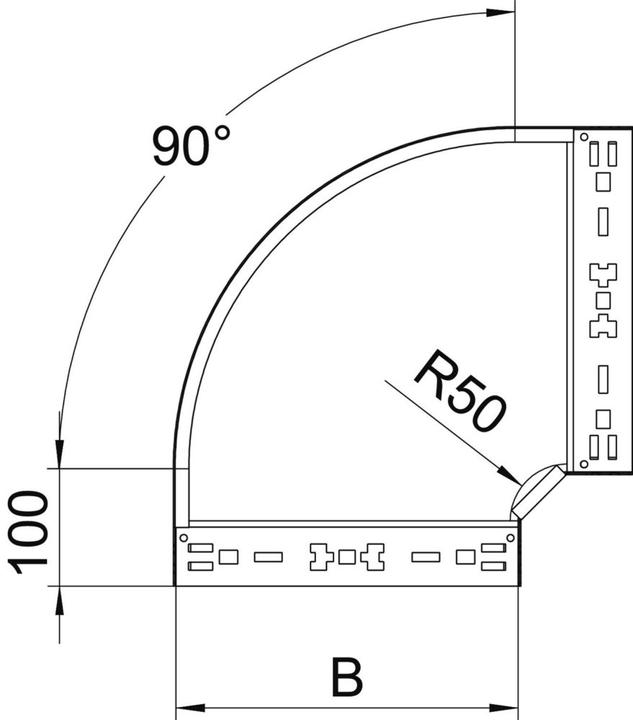 Actual product image OBO Bettermann OBO RBM 90 160 FT Bend 90Â° with quick connection 110x600 St