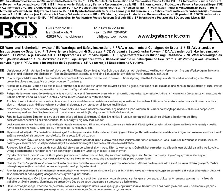 Produktbild BGS Maul-Ringschlüssel-Satz (50 mm, 46 mm, 41 mm, 38 mm, 36 mm, 34 mm)