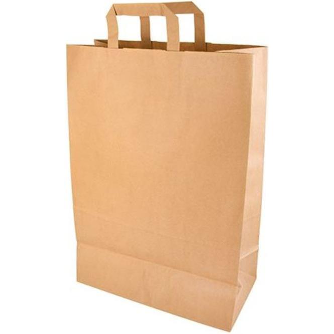 Papstar, Geschenkverpackung, Papier-Tragetasche, 320 x 170 x 440 mm, braun aus Kraftpapier, 70 g/qm, Tragkraft: 9 kg, mi...