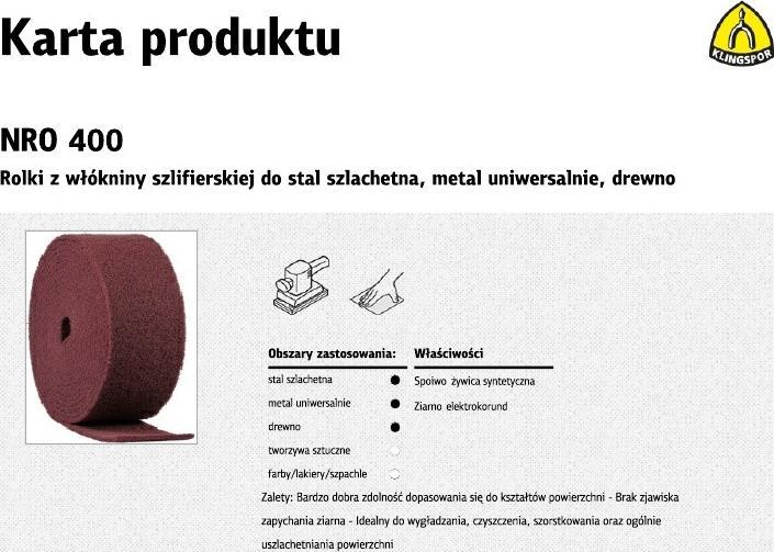 Actual product image Klingspor NRO 400 - Non-woven web rolls 115 x 10000 mm (400)