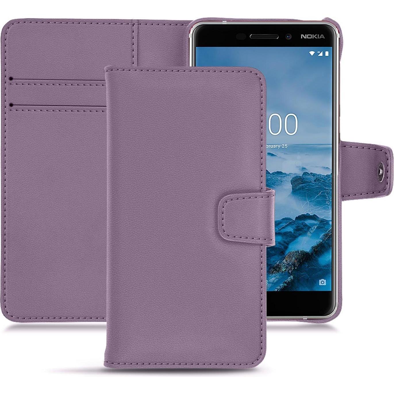 Noreve Lederschutzhülle Wallet (Nokia 6 (2018)), Smartphone Hülle, Violett