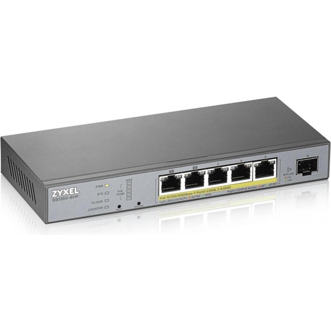 Zyxel GS1350-6HP (6 Ports), Netzwerk Switch, Grau