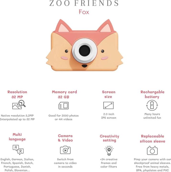 Actual product image The Zoofamily Kinder-Kamera C1 - Zoo Friends
