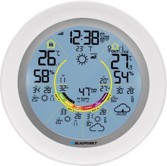 Actual product image Eko-Light Blaupunkt WS60WH APP weiss / Wetterstation / TUYA SMART / Wi-FI