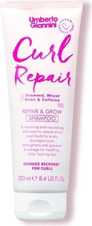 Umberto Giannini Curl Repair Shampoo Vegan Cruelty Free Repair Growth Formula mit Meeresalgen Weizen Bra (Flüssiges Shampoo)