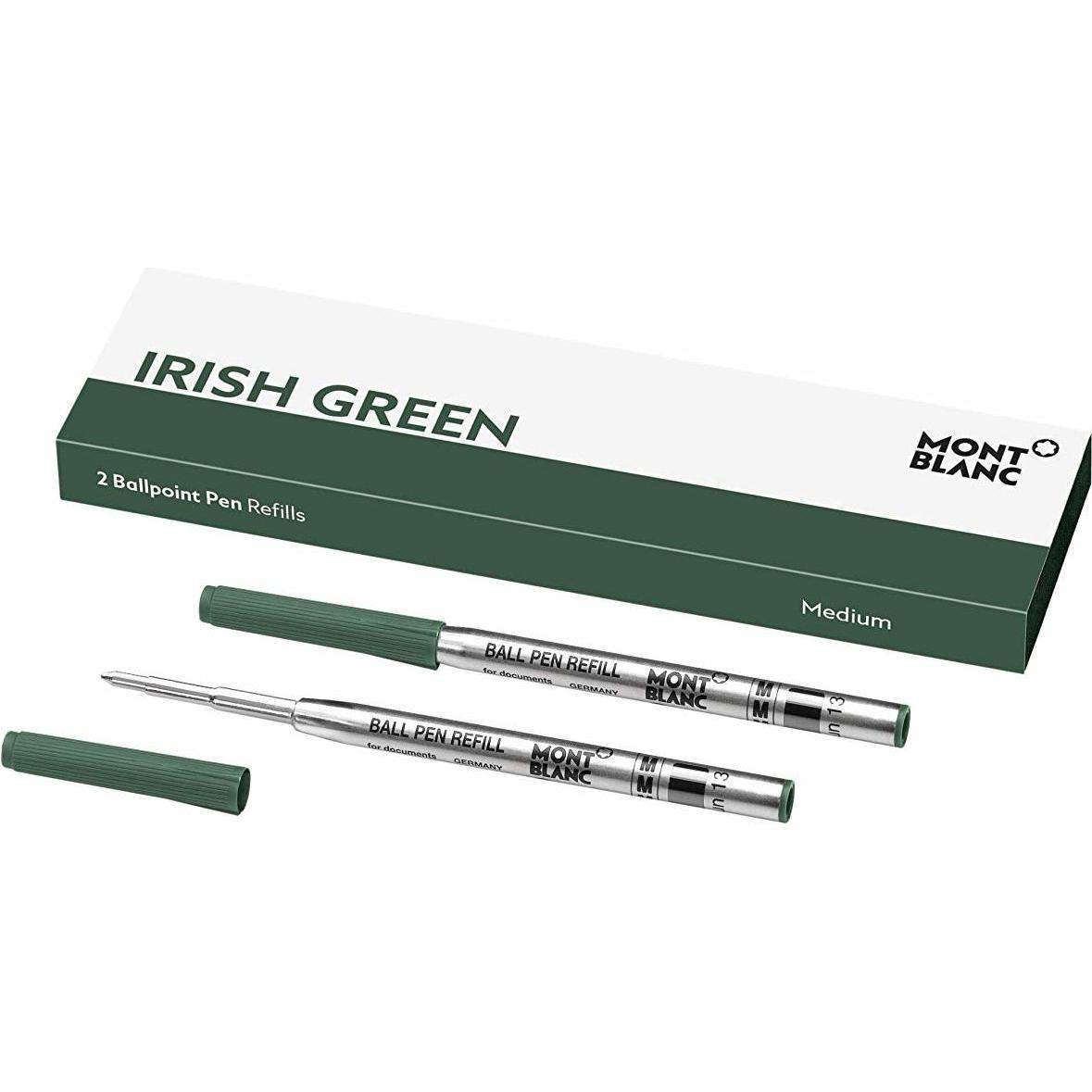 Montblanc, Ersatzpatrone, Refill Ballpoint M 128217 Irish green 2 Stück (Ersatzmine, Grün, 0.50 mm)