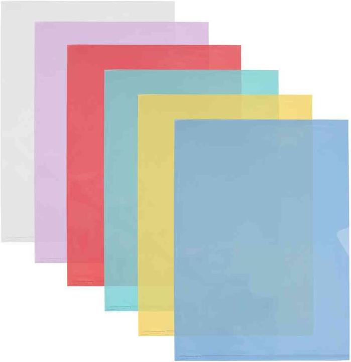 Actual product image Elba DIN A4 transparent pockets Fard'Liss, PVC 0,18 mm, red open onem and right, 2 lateral grip holes (A4, 10 x)