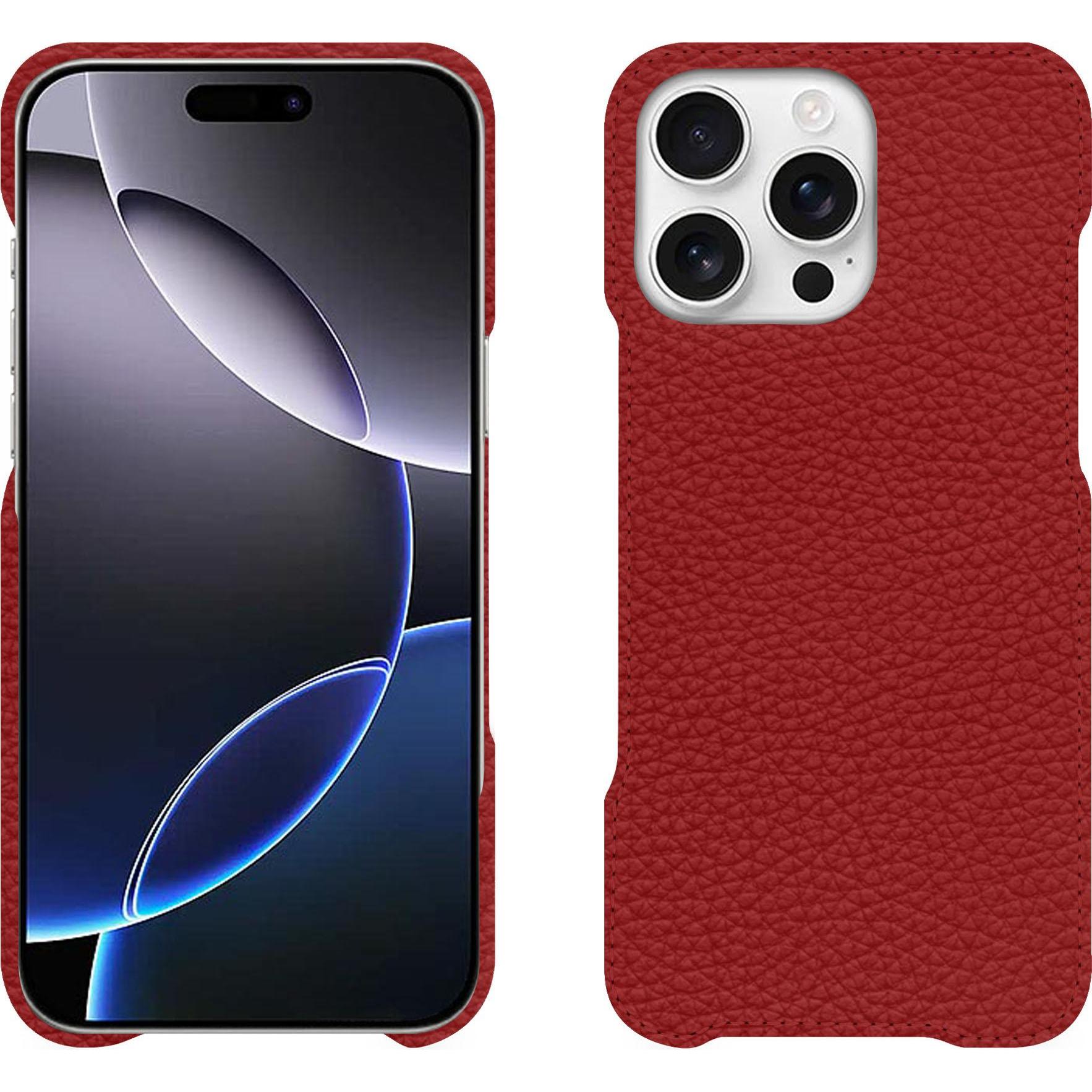 Noreve Lederschutzhülle (Apple iPhone 16 Pro Max), Smartphone Hülle, Rot
