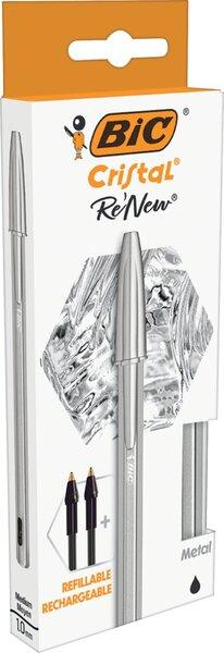Produktbild Bic Kugelschreiber Cristal RE'NEW, schwarz (Silber, 1 x)