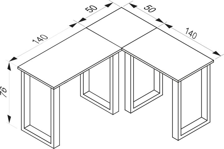 Image du produit VCM Mobilier de bureau Bureau d'angle Lona profondeur 50 cm U Alu noir (190 x 190 x 50 cm)
