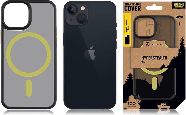 Immagine prodotto Tactical MagForce Hyperstealth 2.0 Cover per iPhone 13 mini Nero/Giallo (Apple iPhone 13 mini)