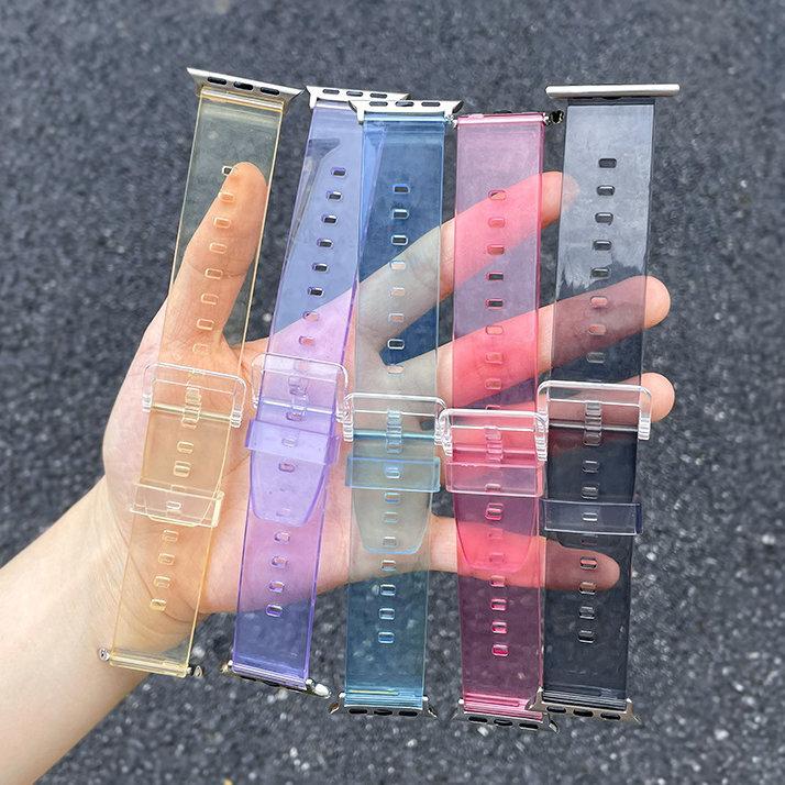 Actual product image Hurtel Strap Light Silicone Wristband Strap Bracelet Watch Bracelet Watch 6/5/4/3/2 (44mm / 42mm) Black (TPU)