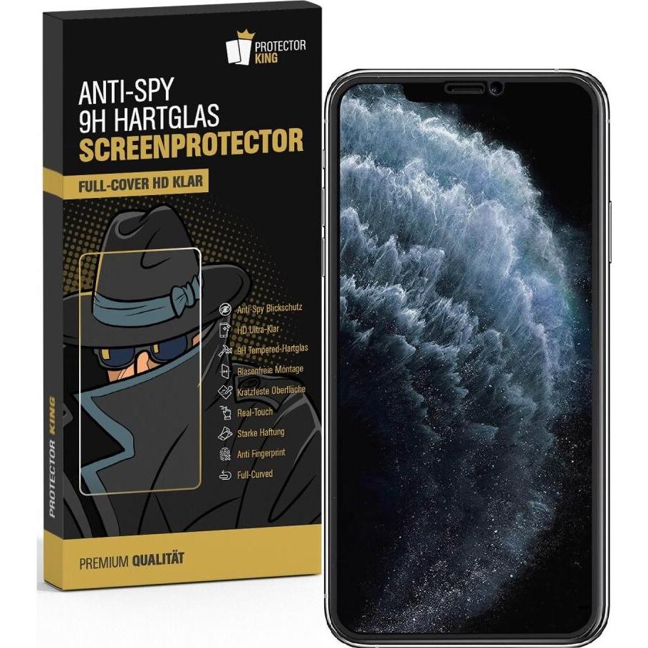 Protectorking 1x Echtes Tempered 9H Panzerhartglas Blickschutz (1 Stück, Apple iPhone X), Smartphone Schutzfolie