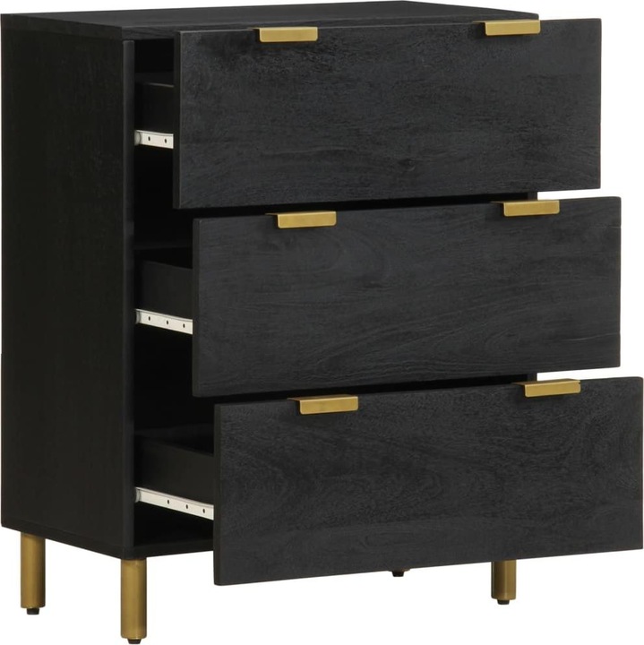 Image du produit VidaXL Buffet avec tiroirs Commode Buffet Armoire Noir Bois composite (60 x 33 x 75 cm)