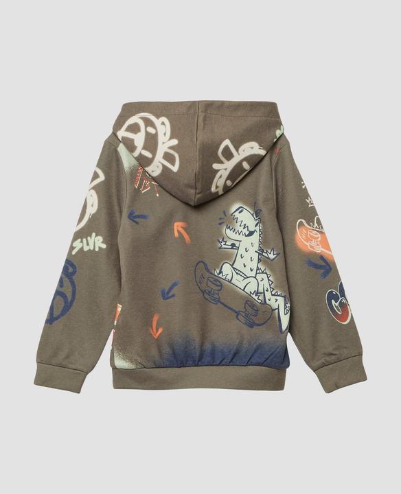 Produktbild s.Oliver Sweatshirt Hoodie mit All-over-Print im Graffiti-Stil (98)