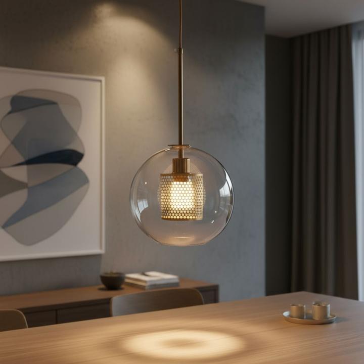 Produktbild Hermex Glas-Deckenleuchte Pendelleuchte Hängelampe Deckenlampe Hängeleuchte (E27)