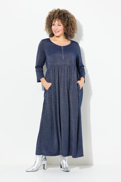 Produktbild Ulla Popken Jersey-Midikleid, Glitter, A-Linie, Rundhals, 3/4-Arm (50, 52)