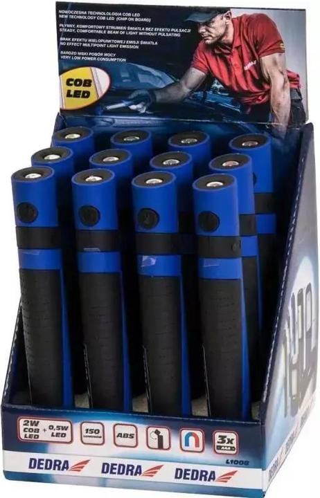 Actual product image Dedra TORCH 2W COB LED + 0,5W LED EXPANDABLE WITH BATTERIES L1008