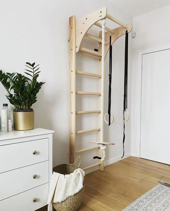 Immagine prodotto BenchK Barre a muro 112 con barra per trazioni, corda e anelli