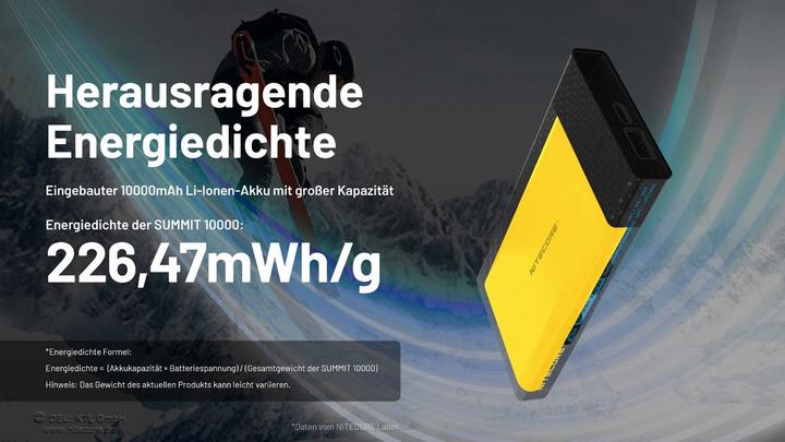 Produktbild Nitecore Summit 10000 (10000 mAh, 20.16 W, 37 Wh)