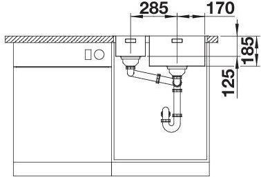 Actual product image Blanco Solis 340/180-IF (Top-mounted sink, 58.50 cm, 44 cm)