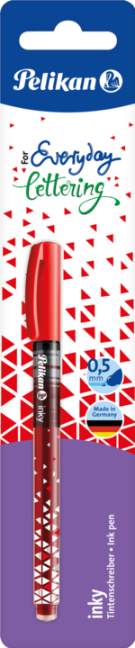 Actual product image Pelikan Ink pen Inky 273 red, blister pack visible ink level, line width: 0.5 mm (Red, 1 x)