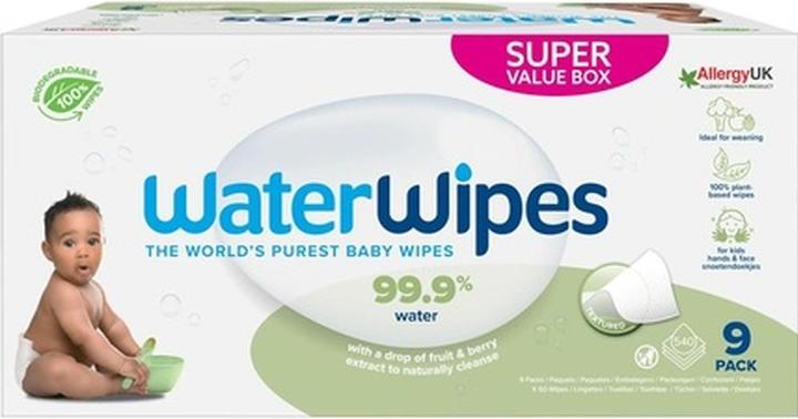 WaterWipes Snoetendoekjes - 9 x 60 toetenvegers - 540 doekjes (540 Stück)