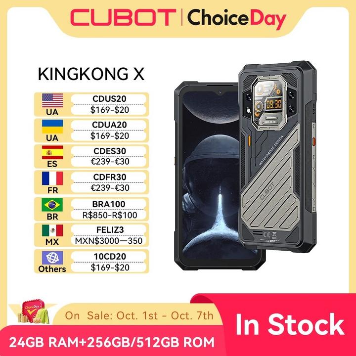 Image du produit Cubot KINGKONG X 512GB 5G (512 Go, Noir, 6.58", Double SIM hybride, 5G)