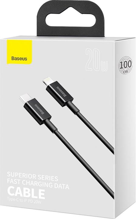 Produktbild Baseus Superior Series Cable USB-C to iP, 20W, PD, 1m (black) (1 m, USB 3.0, 20 W)