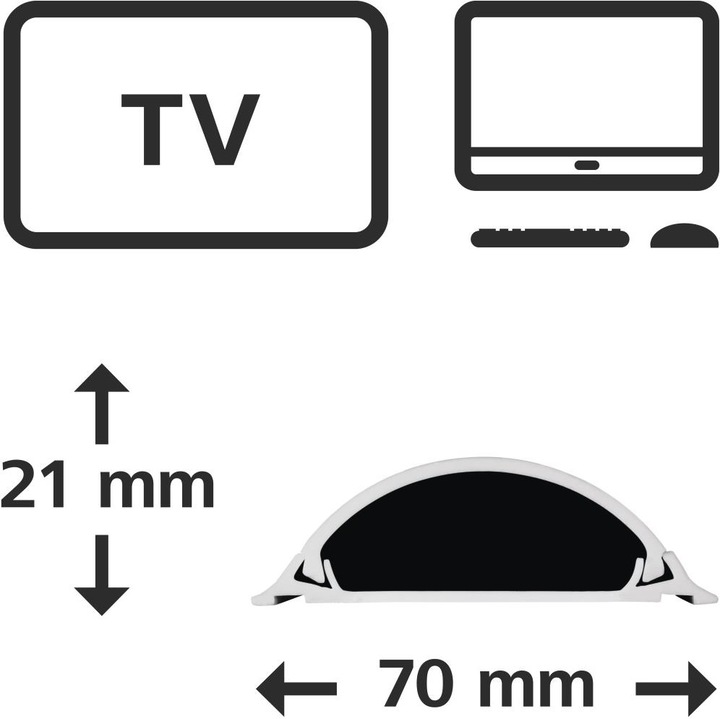 Immagine prodotto Hama Canalina per cavi in PVC, semicircolare (Tubazione, 100 cm)