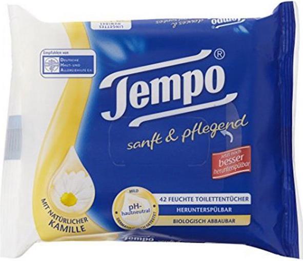 Actual product image Tempo Wet wipes gentle&caring chamomile (42 pcs.)