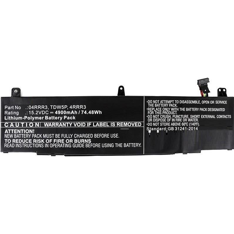 CoreParts Laptop Battery for Dell (1 Zellen, 4900 mAh), Notebook Akku, Schwarz