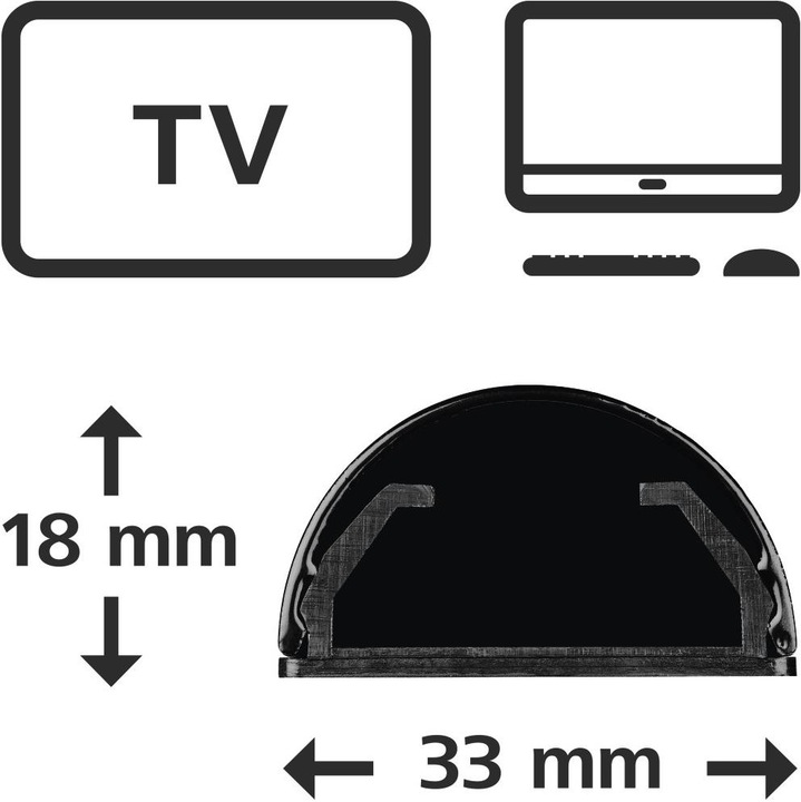 Actual product image Hama Aluminium cable duct, half round (Duct, 110 cm)
