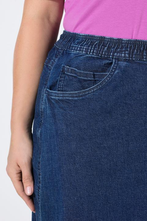 Image du produit Ulla Popken Jupe en jean évasée, taille élastique (60)