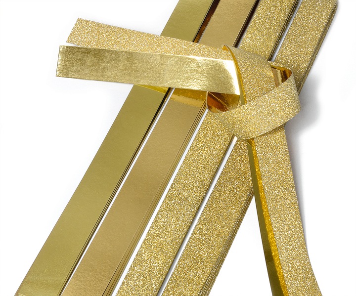 Produktbild Gebrüder Bertels Papierstreifen "Glitter, gold", 25mm, 20 Streifen (20 x)
