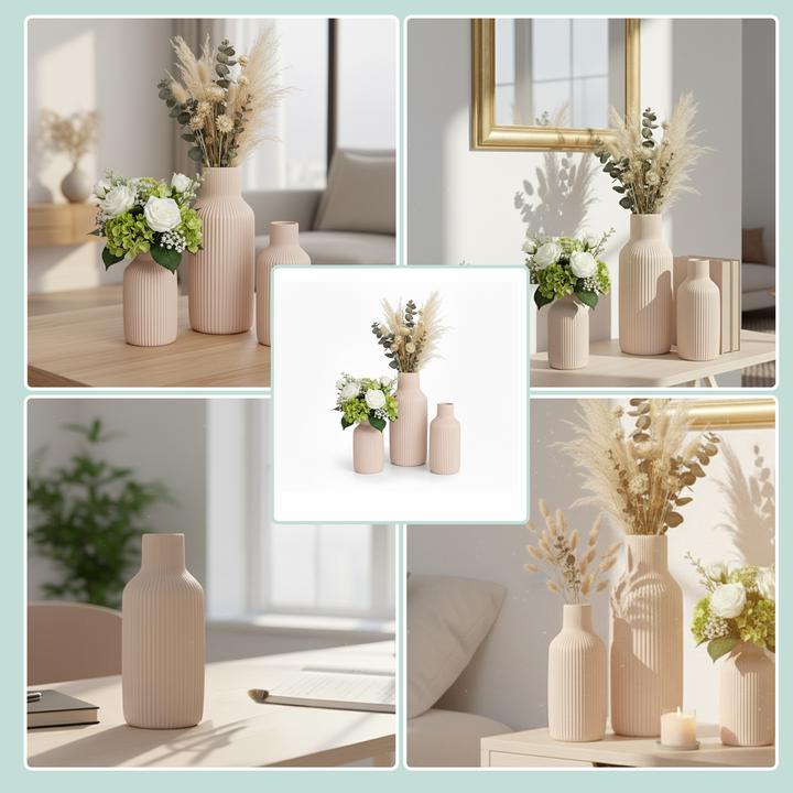Actual product image Relaxdays Vase set (3 x, 9 x 9 x 20 cm)