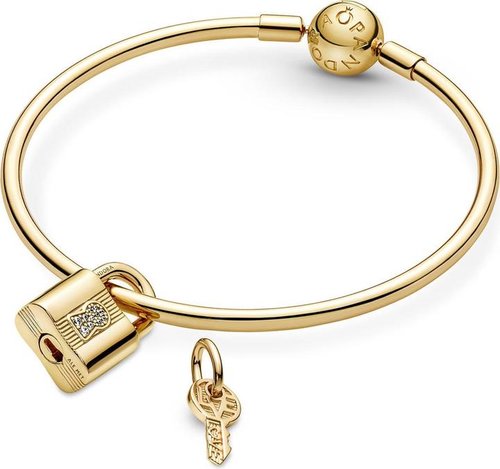 Actual product image Pandora 14k Gold Padlock & Key Charm (Metal, Gold plated)