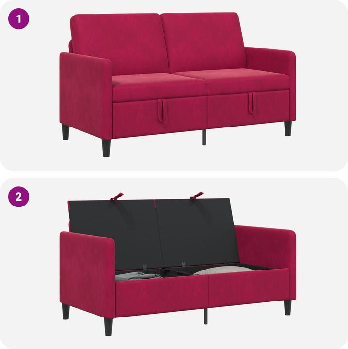 Produktbild vidaXL Sofa mit Stauraum (2-Sitzer)